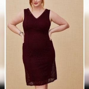 Torrid NWOT Burgundy Lace Special Occasion Dress